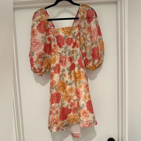 Kivari Floral Mini Dress - Pink and Orange - Picture 6 of 15